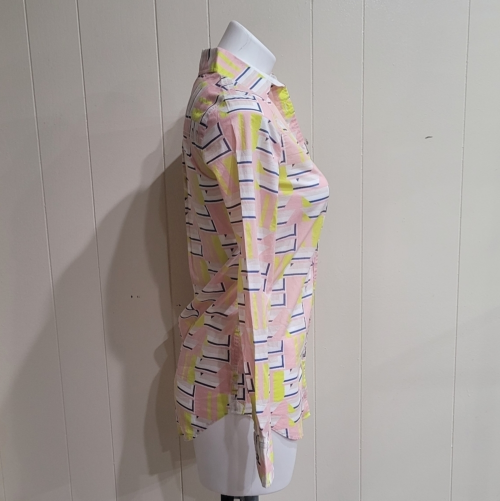 J Crew Bright Pastel Button Down Shirt  Women's Sz XXS- NWT - Picture 4 of 10